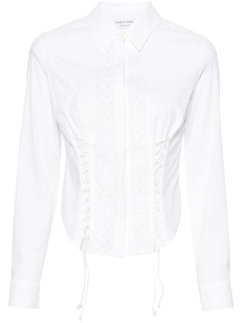 Marine Serre Household corset-style cotton shirt - White - zdjęcie produktu nr 1