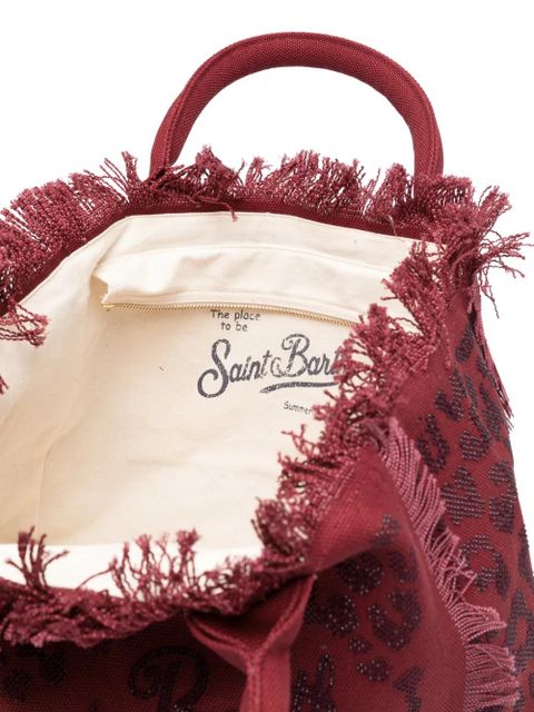 MC2 Saint Barth Vanity leopard-beaded tote bag - Red