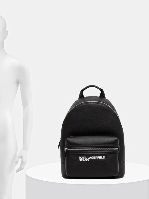 Karl Lagerfeld Jeans plecak kolor czarny duży z aplikacją A4M30314