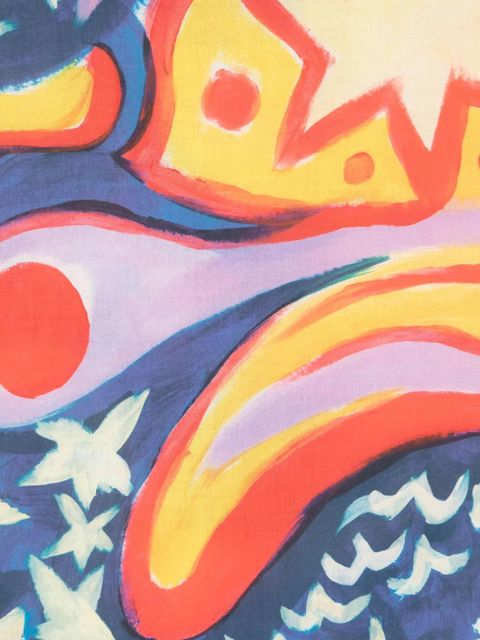 Marni graphic-print cotton scarf - Blue - zdjęcie produktu nr 2