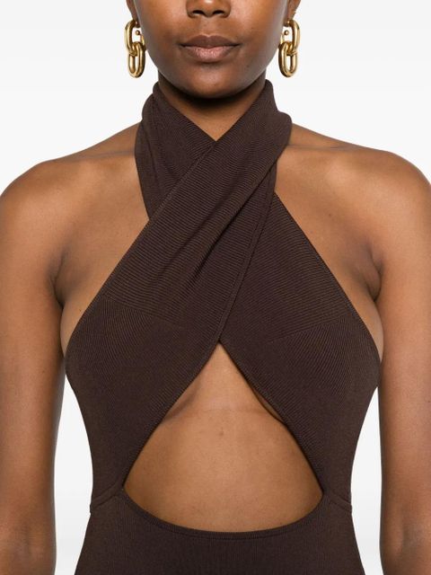 Christopher Esber Slope halter-neck maxi dress - Brown
