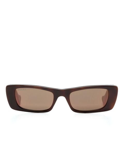 Gucci Eyewear rectangular-frame sunglasses - Brown