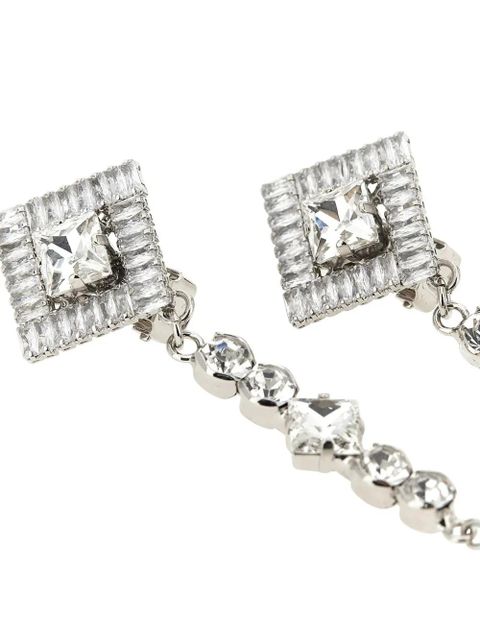 Alessandra Rich crystal-embellished drop earrings - Silver - zdjęcie produktu nr 2
