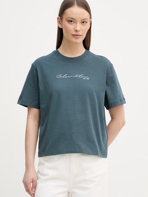Calvin Klein Jeans T-shirt damski bawełniany - zdjęcie produktu nr 1