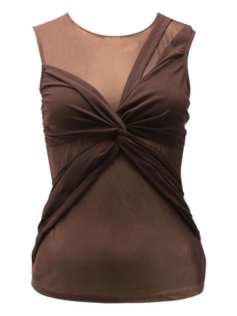 MISBHV tied sleeveless top - Brown - zdjęcie produktu nr 1