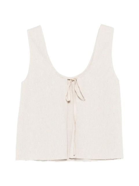 Alysi tie front tank top - Neutrals - zdjęcie produktu nr 2