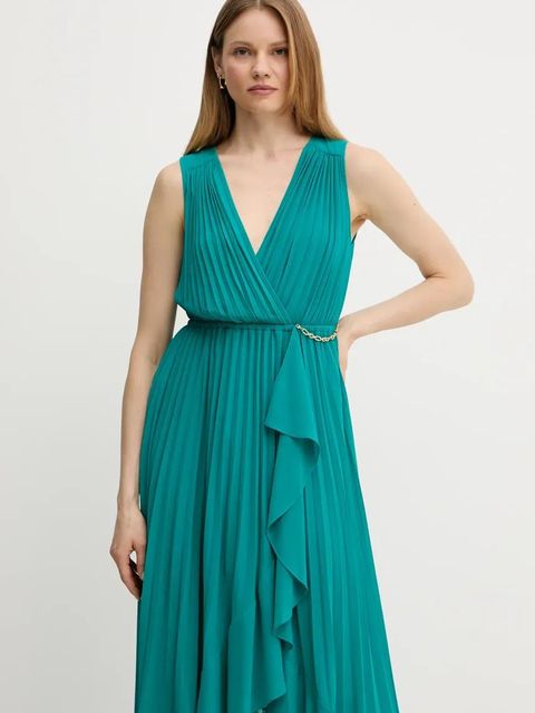 Morgan sukienka ROSYTA kolor zielony maxi rozkloszowana ROSYTA