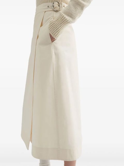 Jil Sander A-line buckled midi skirt - Neutrals