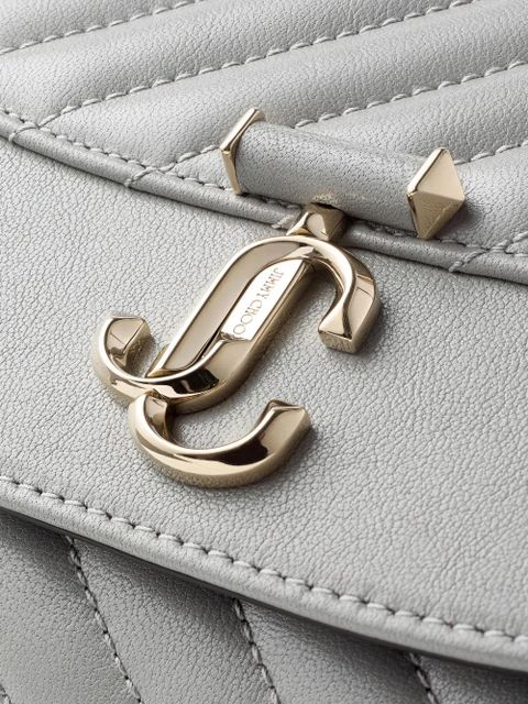Jimmy Choo Curve quilted chain-strap clutch bag - Grey