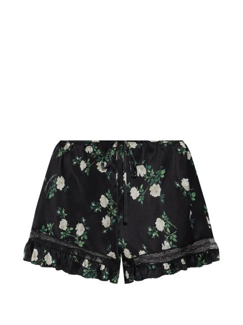 Dolce & Gabbana floral-print ruffle-trim shorts - Black - zdjęcie produktu nr 1