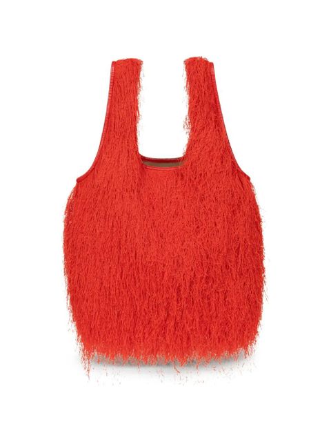 DRIES VAN NOTEN mini ruffled tote bag - Red