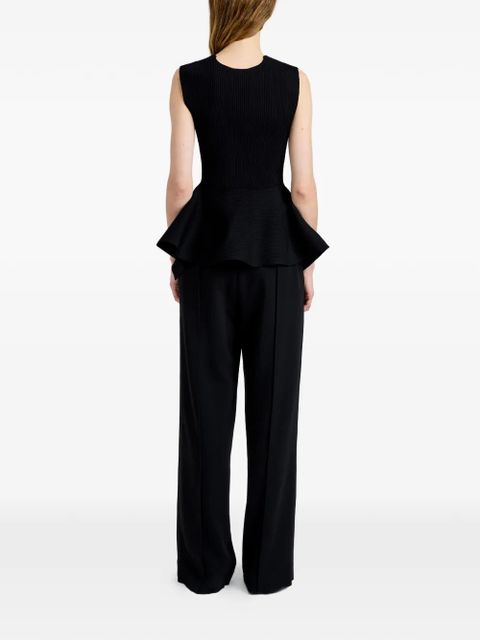 Proenza Schouler Eugenie ribbed V-neck top - Black