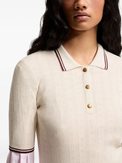 Moncler striped polo shirt - Neutrals