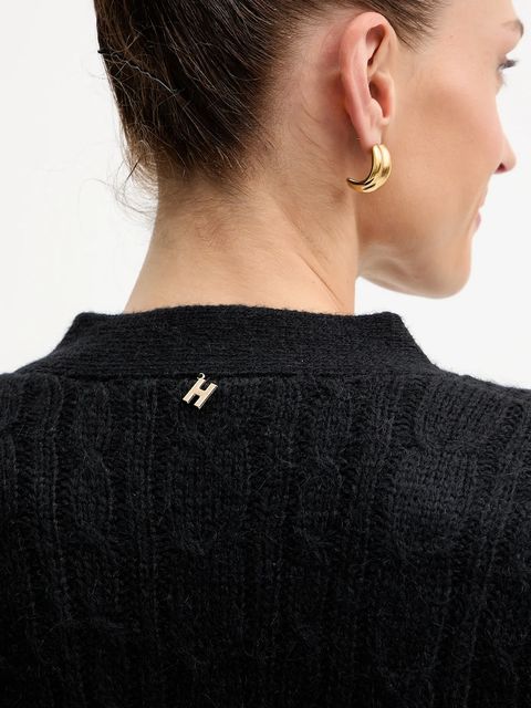 Silvian Heach kardigan z domieszką wełny VALBUENA damski kolor czarny GPA25149CD