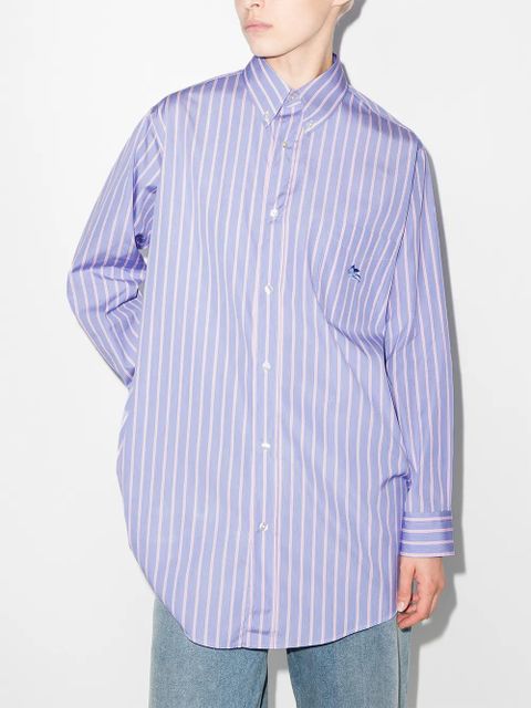ETRO oversize pinstripe pattern shirt - Blue - zdjęcie produktu nr 2