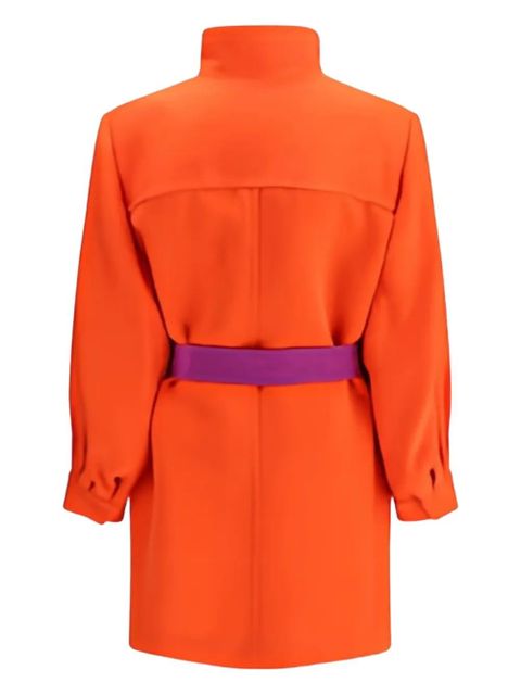 Saint Laurent belted puff sleeve coat - Orange