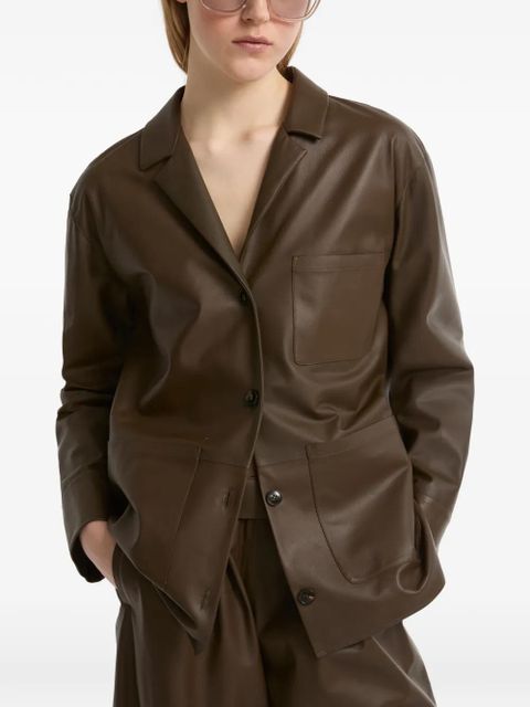 Yves Salomon pocket leather jacket - Green