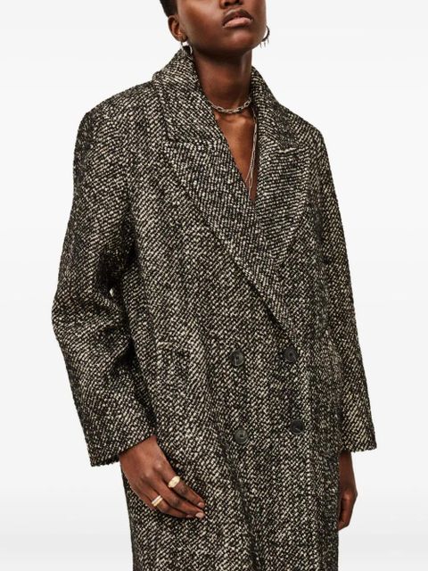 Ba&Sh Voxlow double-breasted patterned coat - Black