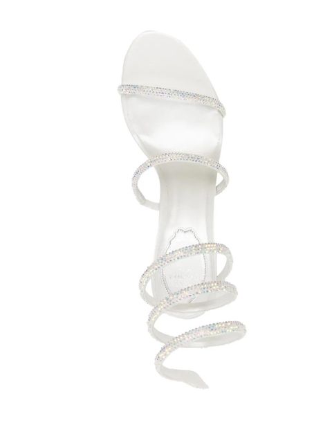 René Caovilla Cleo 80mm crystal-embellished sandals - White