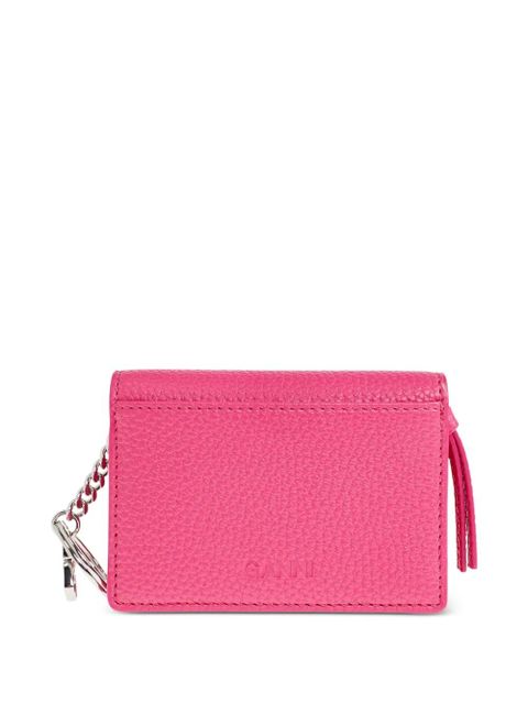 GANNI textured logo keyring - Pink