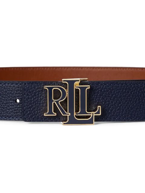 Lauren Ralph Lauren pasek skórzany dwustronny damski kolor granatowy 412P04417