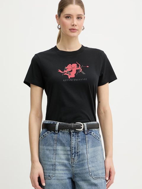 Armani Exchange t-shirt damski bawełniany - zdjęcie produktu nr 2