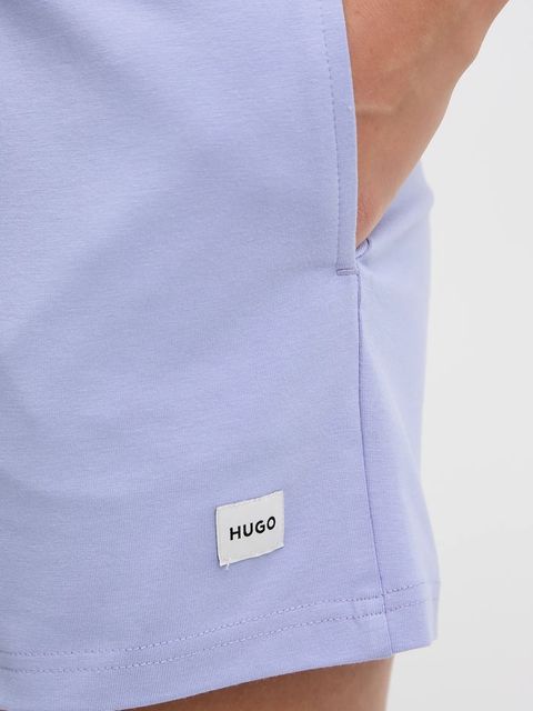 HUGO szorty lounge damskie kolor fioletowy gładkie high waist 50556815