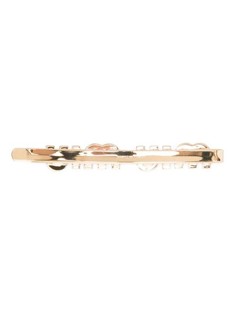 Miu Miu logo-plaque polished hair pin - Gold - zdjęcie produktu nr 2