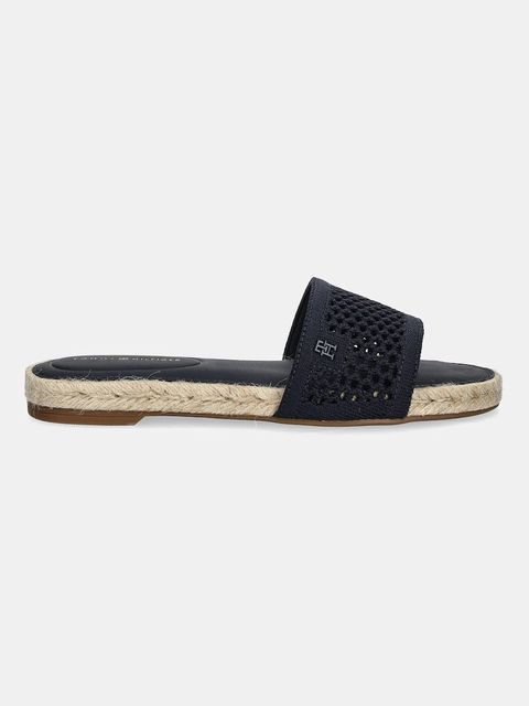 Tommy Hilfiger klapki KNIT MESH ESPADRILLE FLAT SANDAL damskie kolor granatowy FW0FW08744 - zdjęcie produktu nr 2