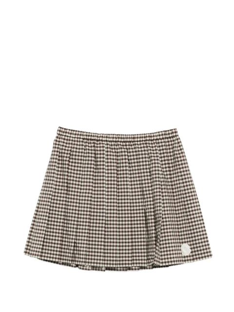 Moncler checked pleated mini skirt - Brown - zdjęcie produktu nr 1