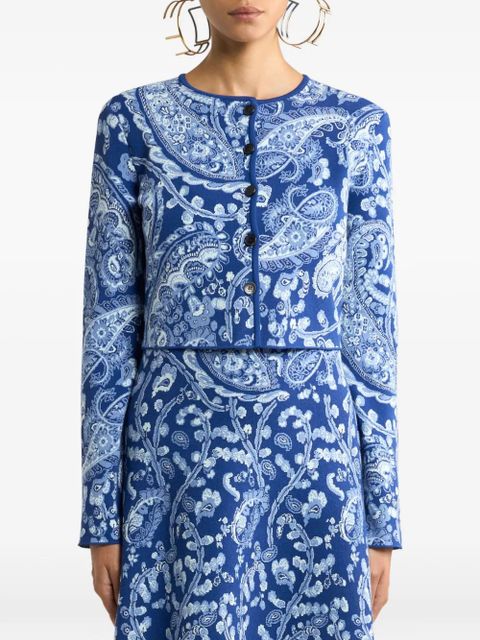 ETRO jacquard paisley-motif cardigan - Blue