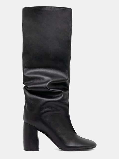 Answear.LAB kozaki skórzane kolor czarny na słupku - zdjęcie produktu nr 2