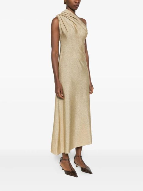 KHAITE Coast draped midi dress - Gold - zdjęcie produktu nr 2