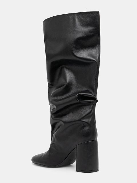 Answear.LAB kozaki skórzane kolor czarny na słupku