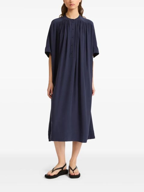 Yves Salomon silk kaftan dress - Blue