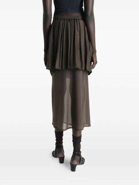 LEMAIRE pockets draped asymmetric skirt - Brown