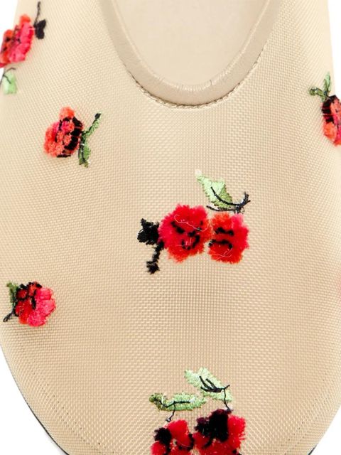 KHAITE Marcy raspberry-embroidery ballet flats - Neutrals
