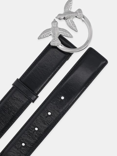 Pinko pasek skórzany damski kolor czarny 100125 A2M4 - zdjęcie produktu nr 2