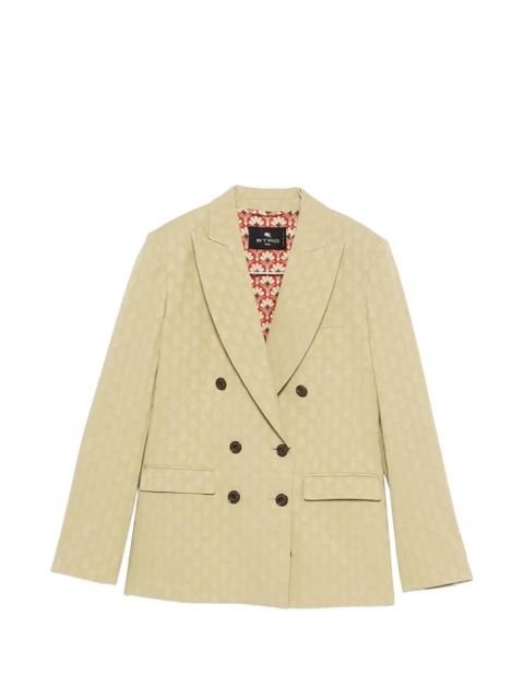 ETRO double-breasted patterned blazer - Green - zdjęcie produktu nr 1