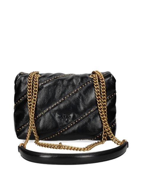PINKO studded leather shoulder bag - Black