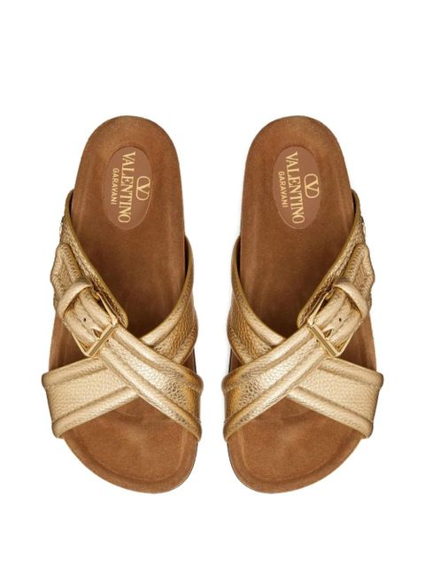 Valentino Garavani 30mm Fussfriend metallic sandals - Gold