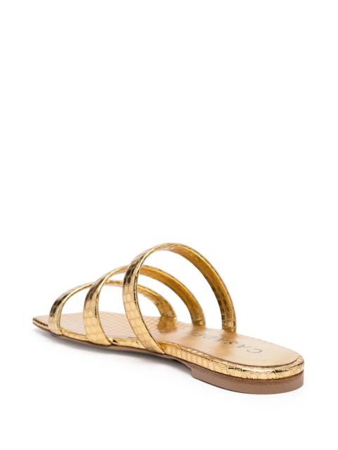 Casadei Atomium leather slides - Gold