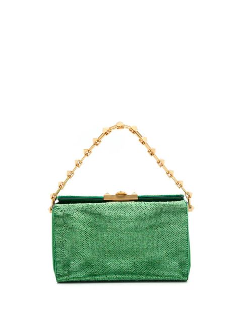 Valentino Garavani Rockstud beaded leather bag - Green - zdjęcie produktu nr 1
