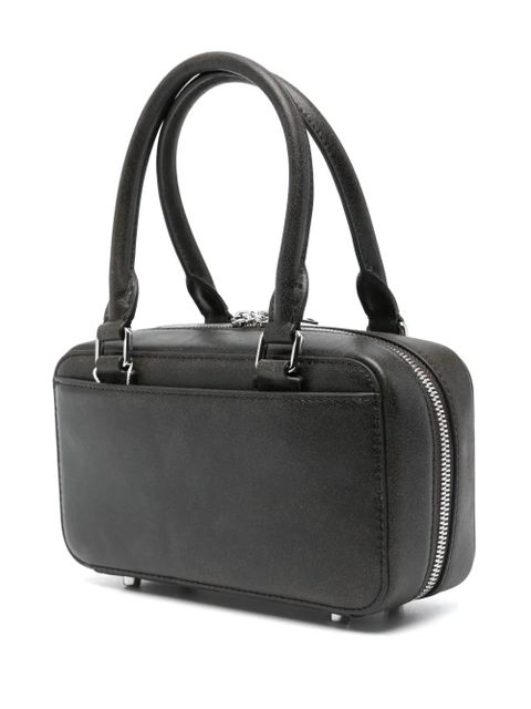 Self-Portrait mini leather tote bag - Black