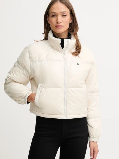 Calvin Klein Jeans kurtka puchowa kolor beżowy zimowa LV047D510G - zdjęcie produktu nr 1