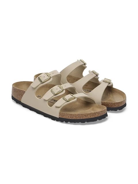 Birkenstock klapki Florida BF damskie kolor beżowy 1029265