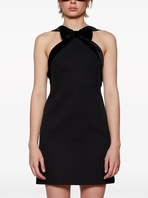 Miu Miu velvet-bow low-back minidress - Black