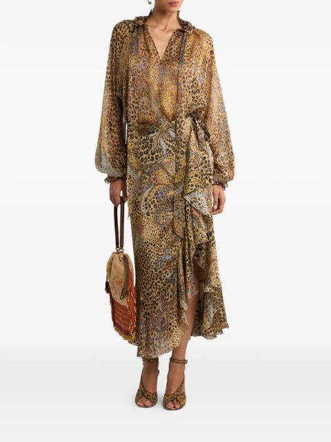 ETRO Peau d'Ange silk midi skirt - Brown
