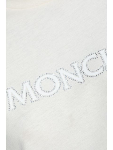 Moncler crystal-logo T-shirt - Neutrals
