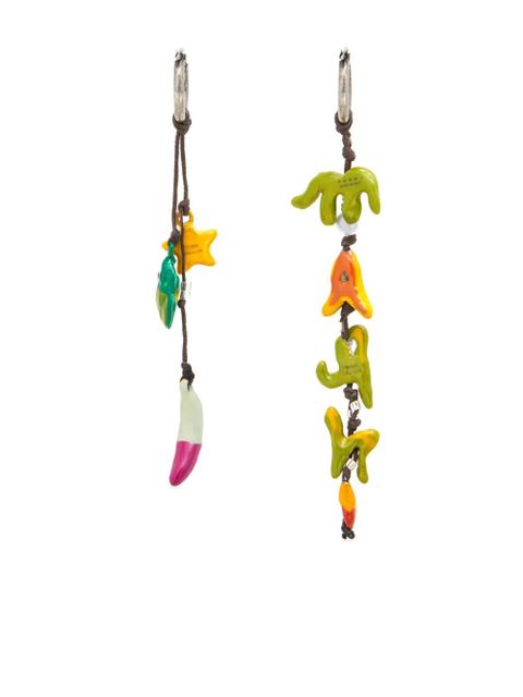 Marni logo-detail pendant earrings - Green - zdjęcie produktu nr 2